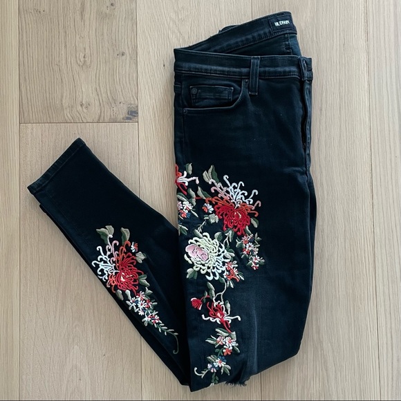 Hudson Nico Embroidered Midrise Skinny Jeans - Picture 8 of 10